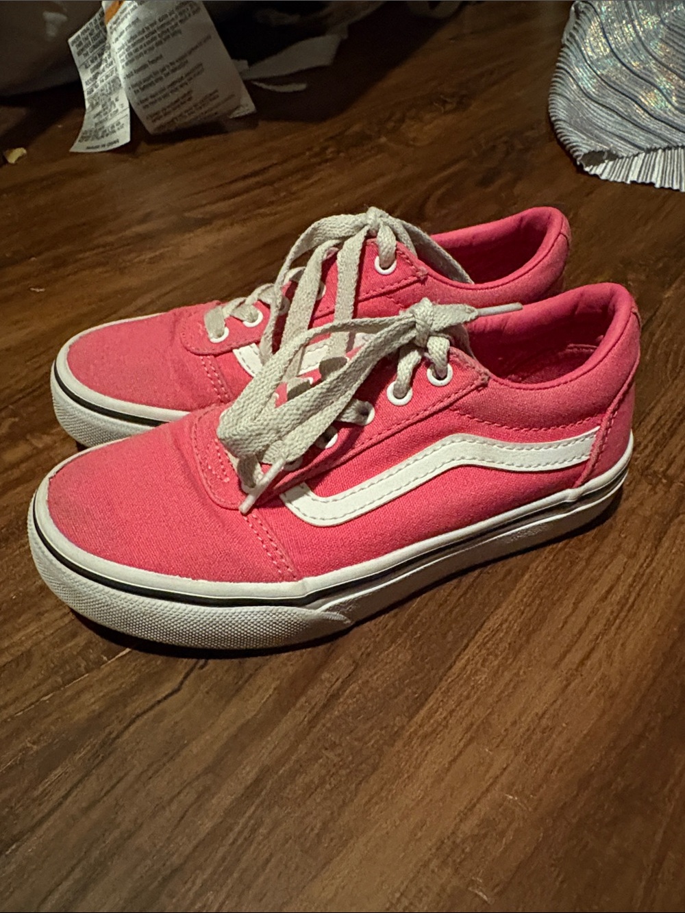 Vans Kids Pink Canvas Low-Top Skate Sneakers